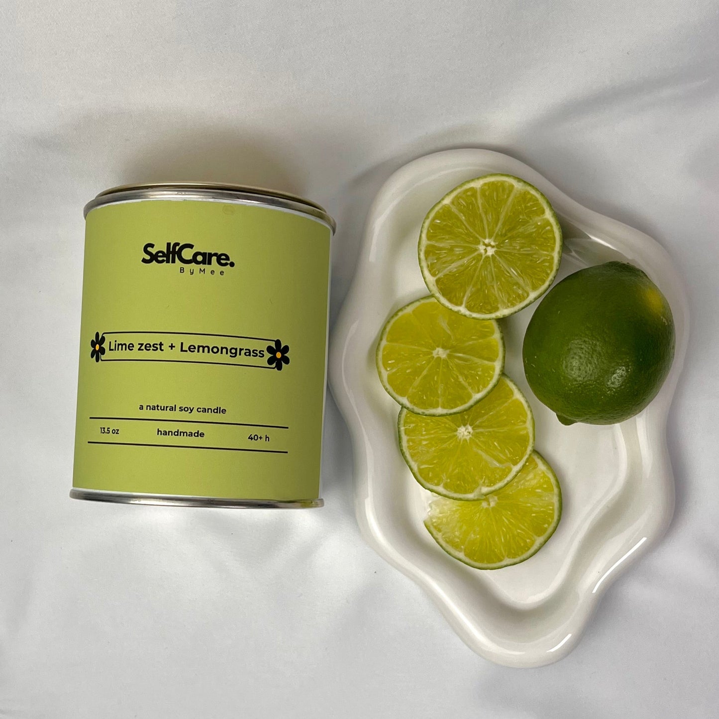 Lime Zest + Lemongrass - Natural Soy Wax + Cotton Wick Candle