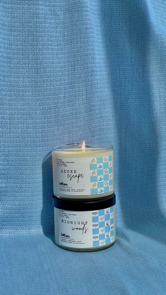 The Fresh & Clean Bundle: Azure Escape + Midnight Woods Scented Candle