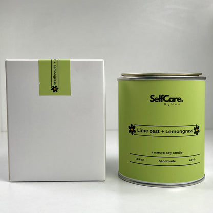 Lime Zest + Lemongrass - Natural Soy Wax + Cotton Wick Candle