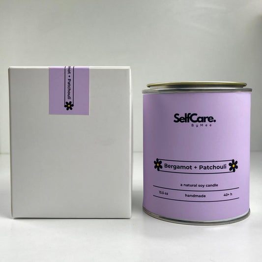 Bergamot + Patchouli - Natural Soy Wax + Cotton Wick Candle