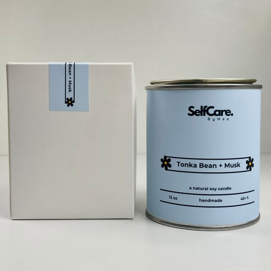 Tonka Bean + Musk - Natural Soy Wax + Cotton Wick Candle